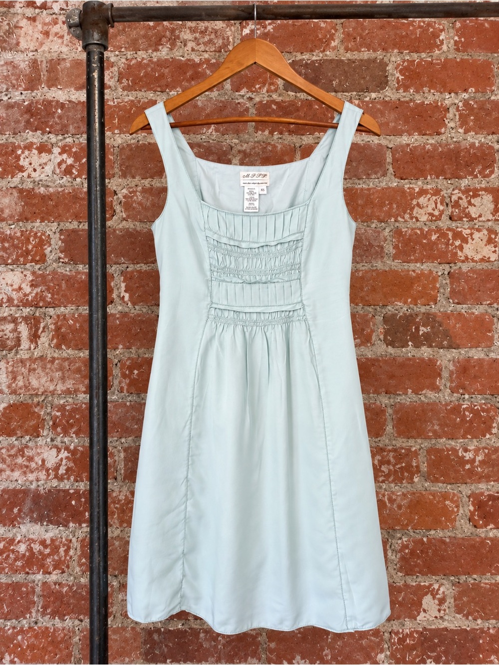 Max Studio M.P.P. Ice Blue Silk Blend Mini Dress Size XS